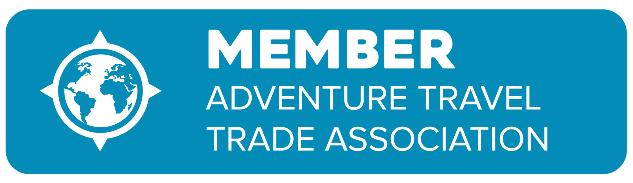 Logo: Member of Adventure Travel Trade Association with globe icon.